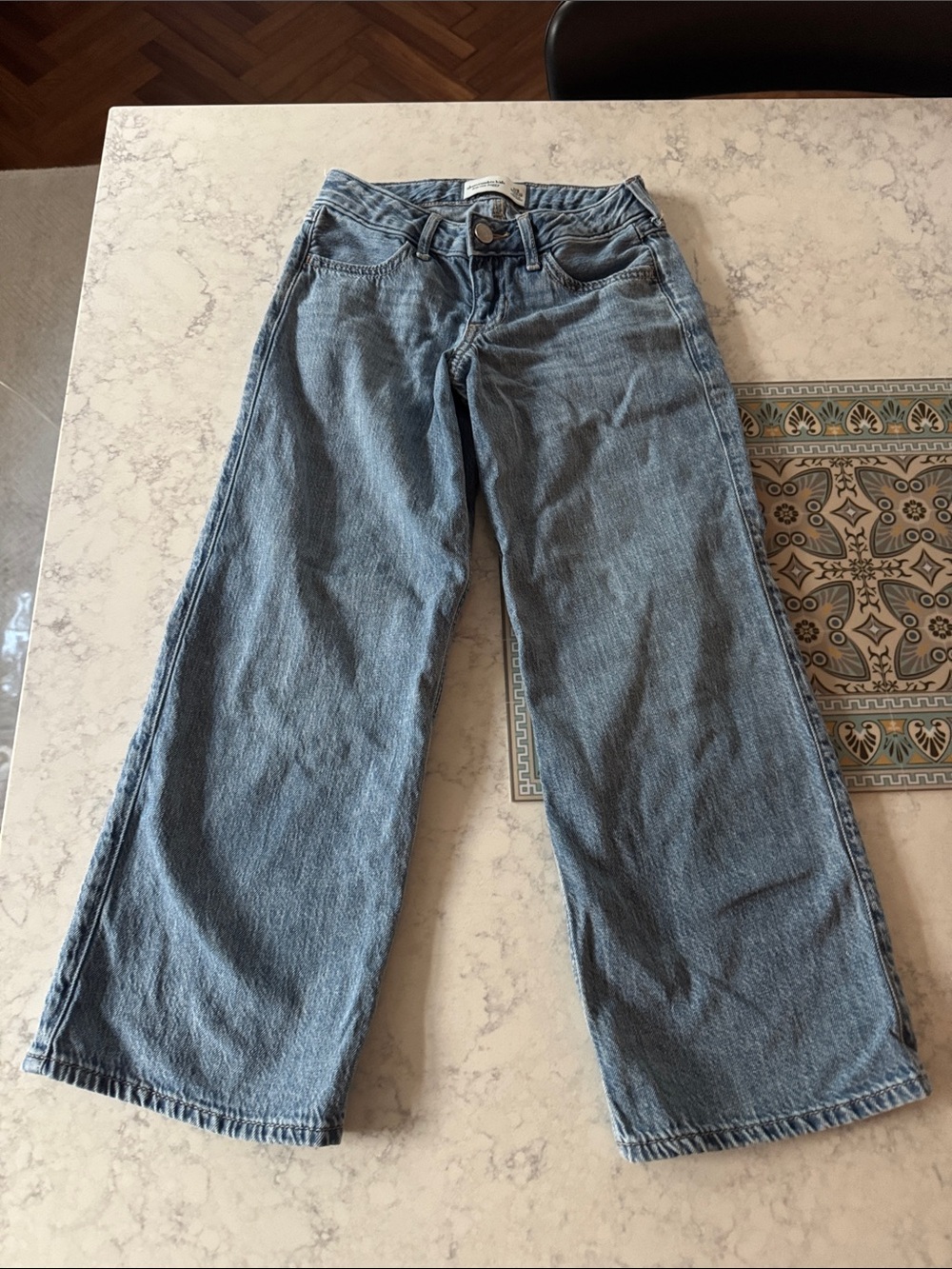 Abercrombie kids low rise baggy Jeans in Denim Blue